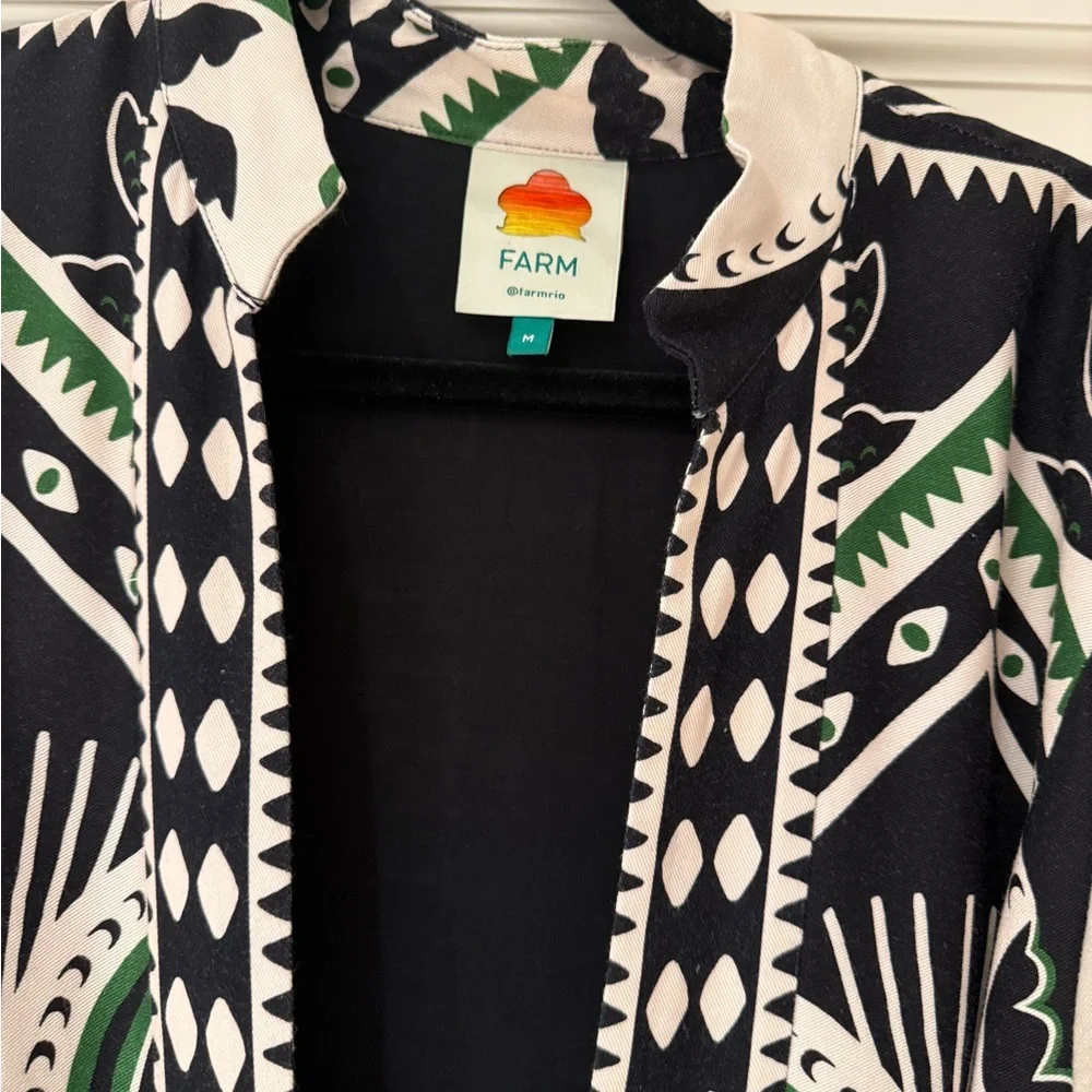 Farmrio Black, White & Green Printed Maxi Dress - Picture 2 of 7
